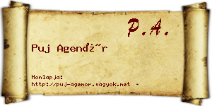 Puj Agenór névjegykártya